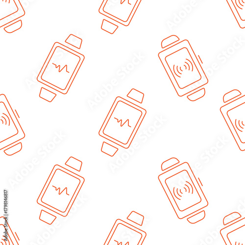 smart watch seamless pattern isolated on transparent background.