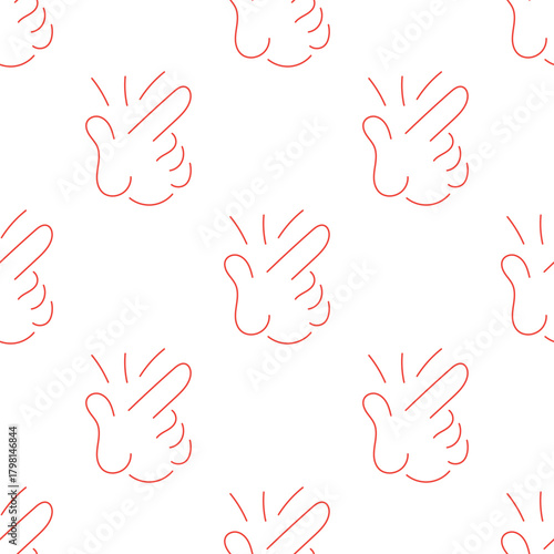 snap of fingers seamless pattern isolated on transparent background.