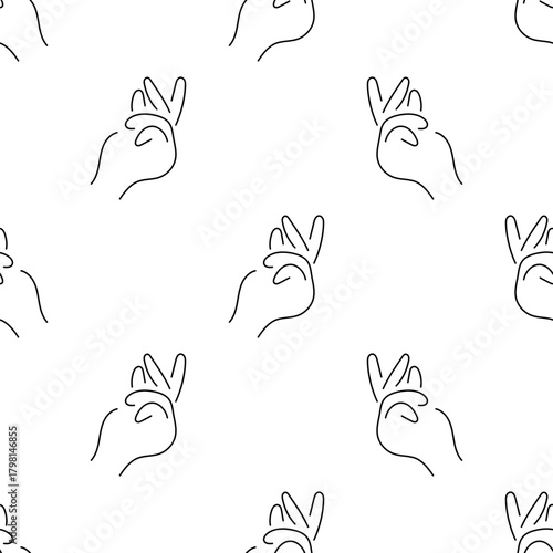 snap of fingers seamless pattern isolated on transparent background.