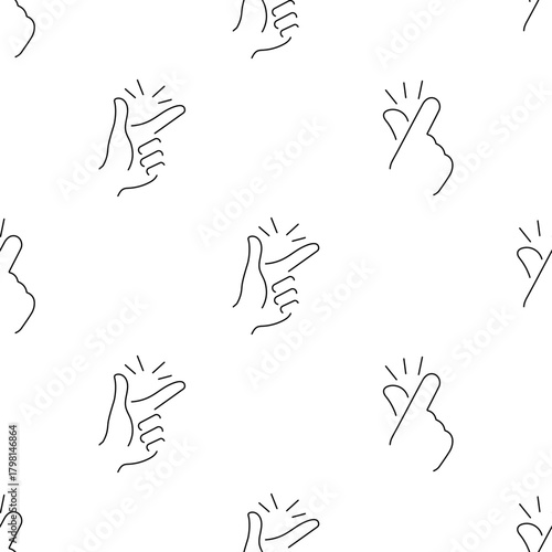 snap of fingers seamless pattern isolated on transparent background.