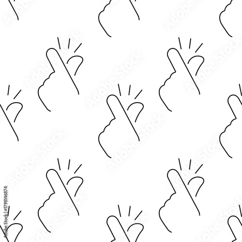 snap of fingers seamless pattern isolated on transparent background.