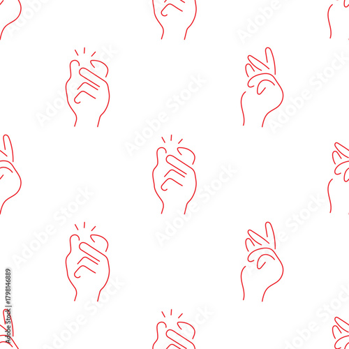 snap of fingers seamless pattern isolated on transparent background.