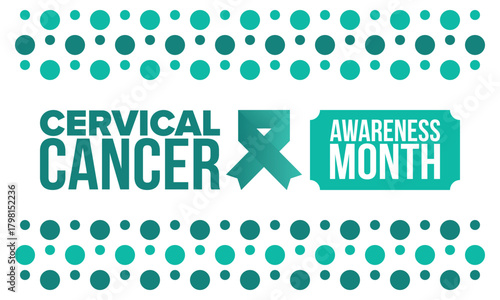 Cervical Cancer Awareness Month. Celebrate annual in January. Woman healthcare. Girl solidarity. Cancer prevention. Female disease. Medical healthcare concept. Poster, banner and background. Vector