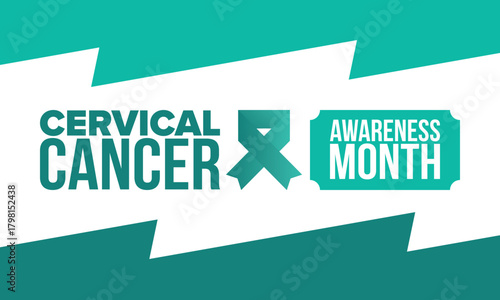Cervical Cancer Awareness Month. Celebrate annual in January. Woman healthcare. Girl solidarity. Cancer prevention. Female disease. Medical healthcare concept. Poster, banner and background. Vector