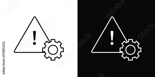 Technical warning icon logotype designs. modern icon design set