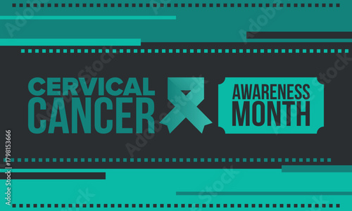 Cervical Cancer Awareness Month. Celebrate annual in January. Woman healthcare. Girl solidarity. Cancer prevention. Female disease. Medical healthcare concept. Poster, banner and background. Vector