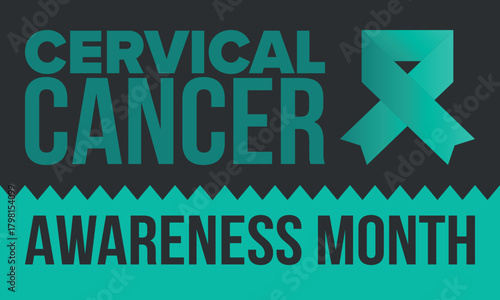 Cervical Cancer Awareness Month. Celebrate annual in January. Woman healthcare. Girl solidarity. Cancer prevention. Female disease. Medical healthcare concept. Poster, banner and background. Vector