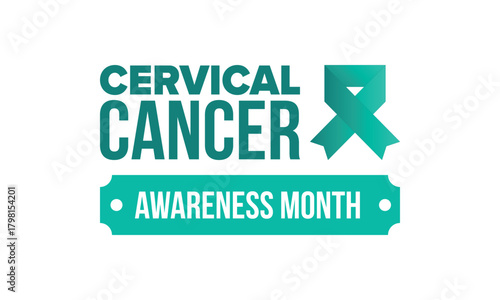 Cervical Cancer Awareness Month. Celebrate annual in January. Woman healthcare. Girl solidarity. Cancer prevention. Female disease. Medical healthcare concept. Poster, banner and background. Vector