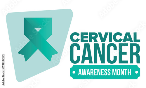 Cervical Cancer Awareness Month. Celebrate annual in January. Woman healthcare. Girl solidarity. Cancer prevention. Female disease. Medical healthcare concept. Poster, banner and background. Vector