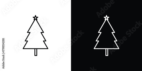 Tree christmas icon logotype designs. modern icon design set