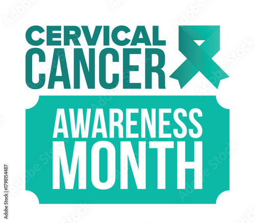 Cervical Cancer Awareness Month. Celebrate annual in January. Woman healthcare. Girl solidarity. Cancer prevention. Female disease. Medical healthcare concept. Poster, banner and background. Vector