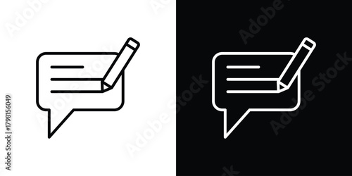 Write comment icon logotype designs. modern icon design set
