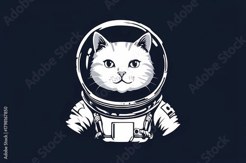 Illustration of a cat in an astronaut costume