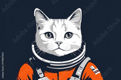 Illustration of a cat in an astronaut costume