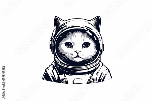 Illustration of a cat in an astronaut costume