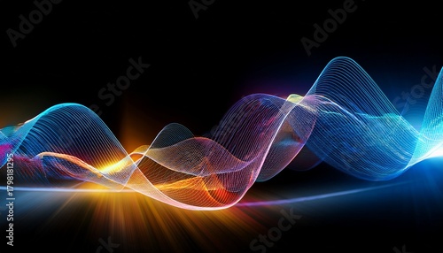 Elegant Abstract Sound Wave Visualization