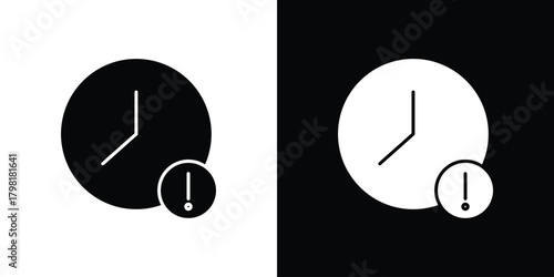 Alarm exclamation icons. Simple solid style. Glyph vector illustration isolated