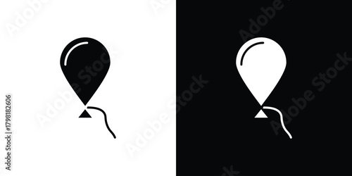 Balloons icons. Simple solid style. Glyph vector illustration isolated