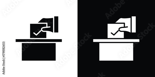 Ballot icons. Simple solid style. Glyph vector illustration isolated