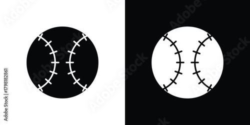 Baseball icons. Simple solid style. Glyph vector illustration isolated