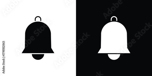 Bell icons. Simple solid style. Glyph vector illustration isolated