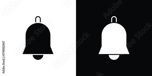 Bell ring icons. Simple solid style. Glyph vector illustration isolated
