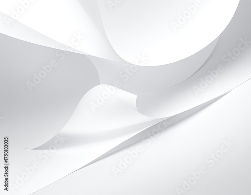 Wallpaper Mural Abstract background of flowing, smooth, curved white and gray shapes Torontodigital.ca