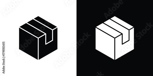Box icons. Simple solid style. Glyph vector illustration isolated