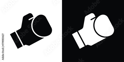 Boxing glove icons. Simple solid style. Glyph vector illustration isolated