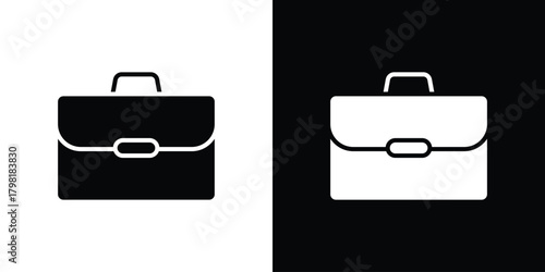 Briefcase icons. Simple solid style. Glyph vector illustration isolated