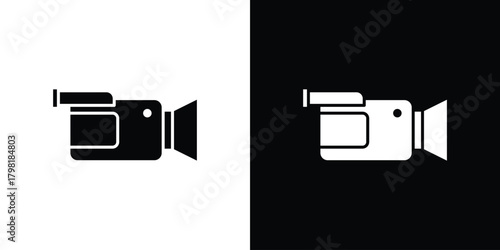 Camcorder icons. Simple solid style. Glyph vector illustration isolated
