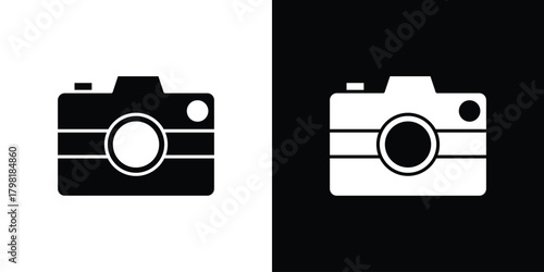Camera icons. Simple solid style. Glyph vector illustration isolated