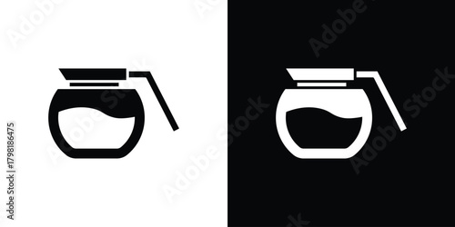 Coffee pot icons. Simple solid style. Glyph vector illustration isolated