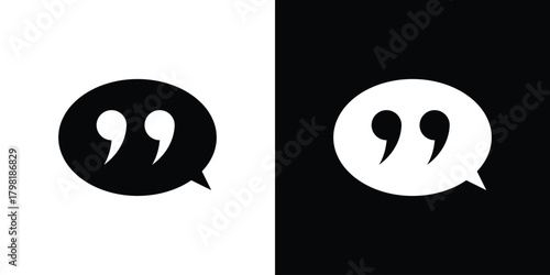 Comment quote icons. Simple solid style. Glyph vector illustration isolated