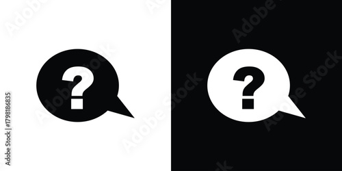Comment question icons. Simple solid style. Glyph vector illustration isolated