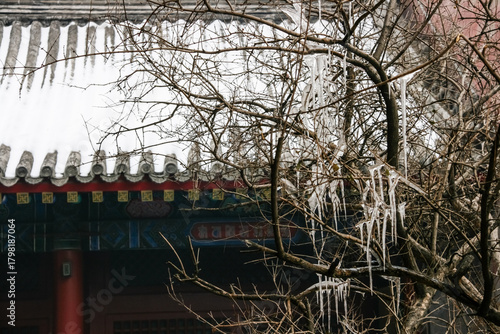Snow-Covered Temple in China - Winter Moods and Architecture