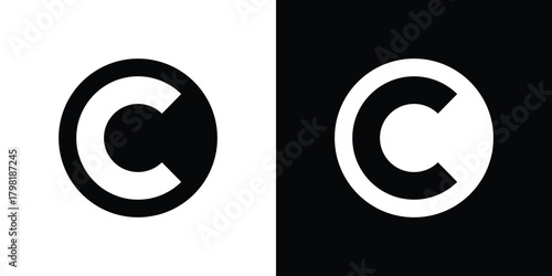Copyright icons. Simple solid style. Glyph vector illustration isolated