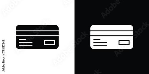 Credit card icons. Simple solid style. Glyph vector illustration isolated