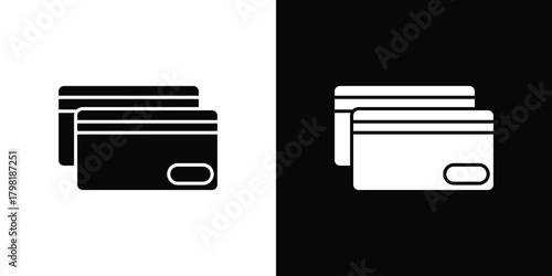 Credit card icons. Simple solid style. Glyph vector illustration isolated