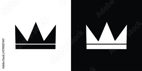 Crown icons. Simple solid style. Glyph vector illustration isolated
