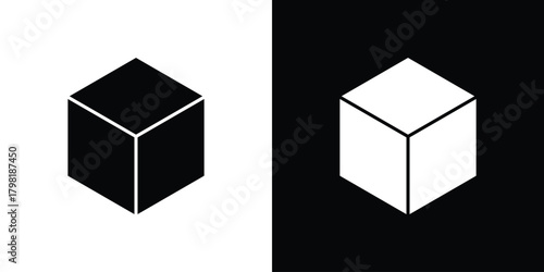 Cube icons. Simple solid style. Glyph vector illustration isolated