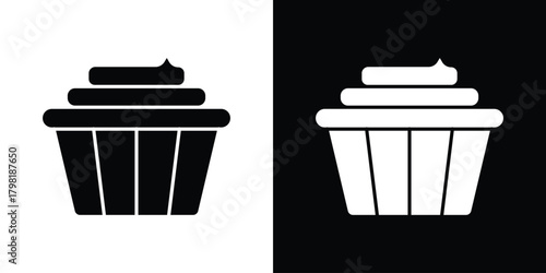 Cupcake icons. Simple solid style. Glyph vector illustration isolated