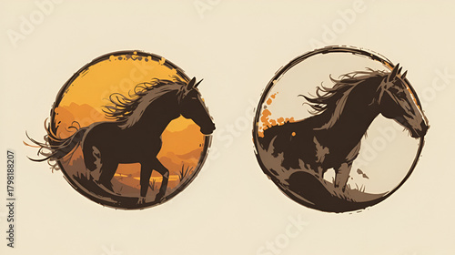 Horse logo vector design template