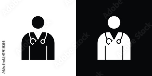 Doctor icons. Simple solid style. Glyph vector illustration isolated