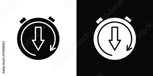 Down time icons. Simple solid style. Glyph vector illustration isolated