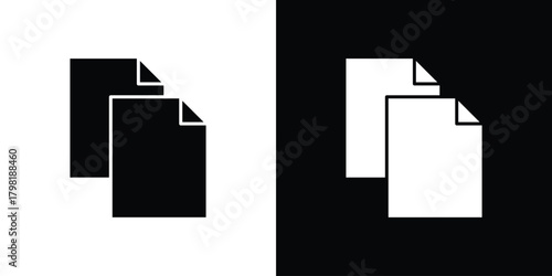 Duplicate icons. Simple solid style. Glyph vector illustration isolated