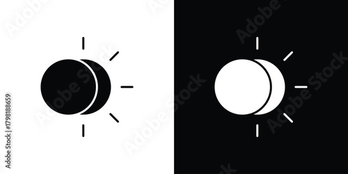 Eclipse icons. Simple solid style. Glyph vector illustration isolated