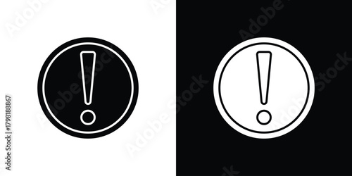 Exclamation interface icons. Simple solid style. Glyph vector illustration isolated