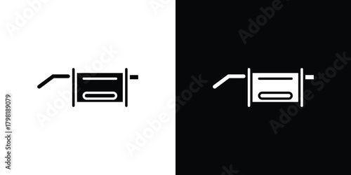 Exhaust pipe icons. Simple solid style. Glyph vector illustration isolated