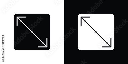 Expand icons. Simple solid style. Glyph vector illustration isolated